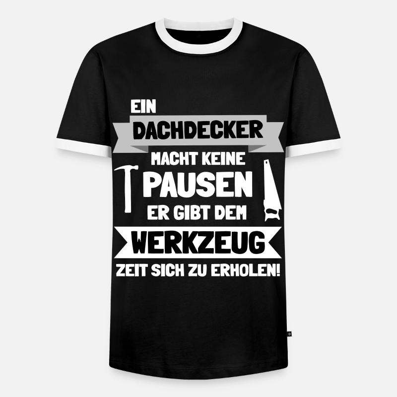 Dachdecker - Männer Kontrast-T-Shirt - Schwarz/Weiß