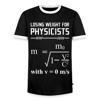 Theoretical physicist physics funny gift idea - Men's Ringer Shirt - black/white - Front - AI Model Female 172 light (172cm) & AI Model Male 178 light (178cm)