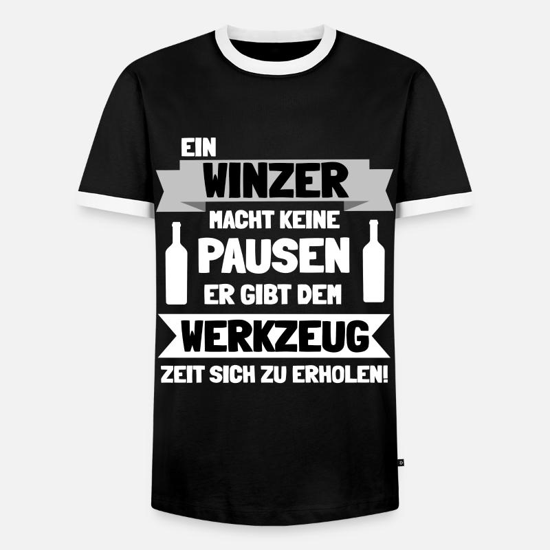 Winzer - Männer Kontrast-T-Shirt - Schwarz/Weiß