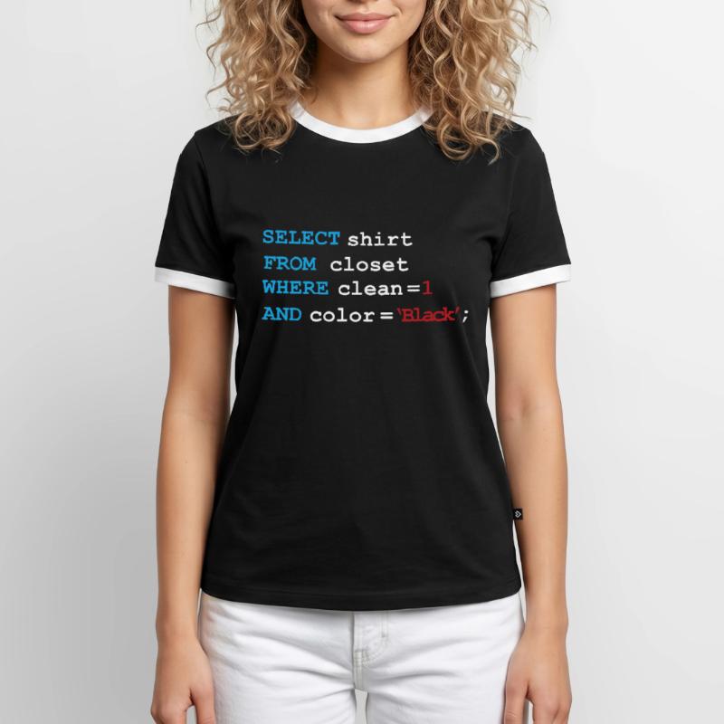 Developer Devops Morgenroutine SQL Select Männer Kontrast-T-Shirt