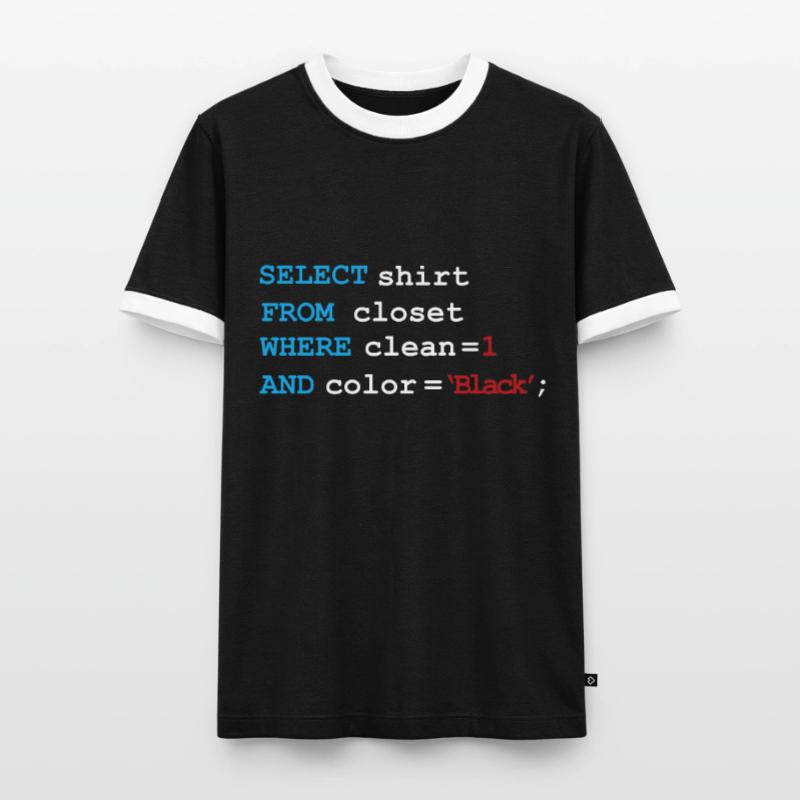 Developer Devops Morgenroutine SQL Select Männer Kontrast-T-Shirt