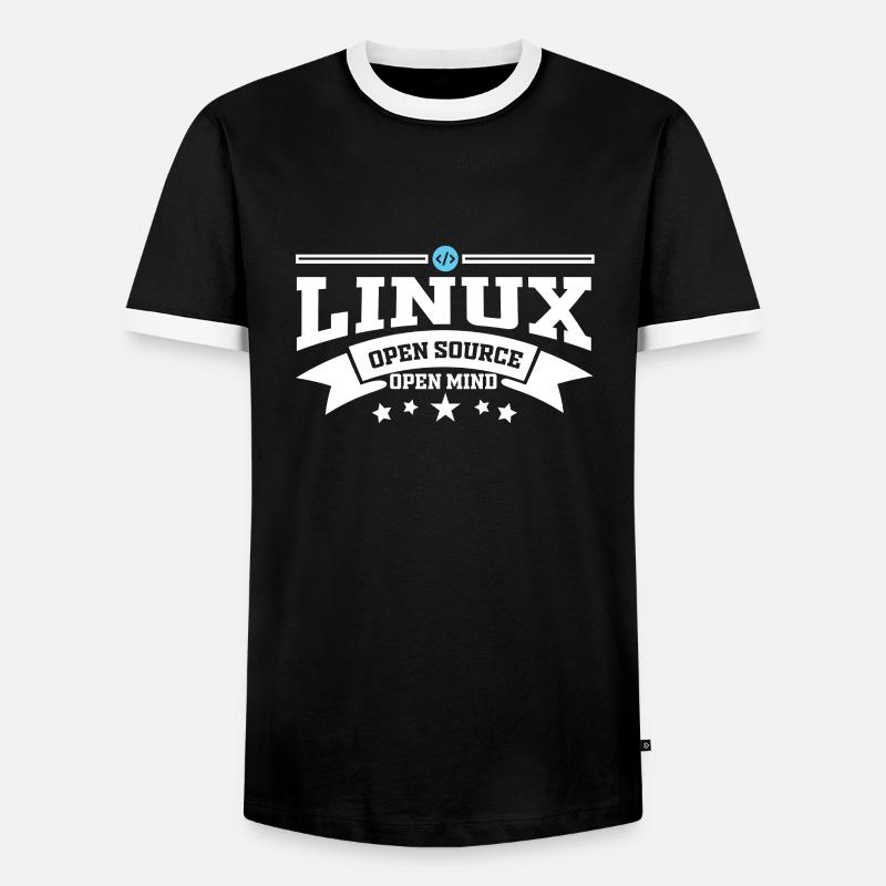 Linux Software Betriebssystem Informatik - Männer Kontrast-T-Shirt - Schwarz/Weiß