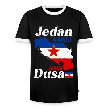 Balkan Josip Broz Tito SFRJ Jugoslawien Geschenk - Männer Kontrast-T-Shirt - Schwarz/Weiß - Vorne - AI Model Female 172 light (172cm) & AI Model Male 178 light (178cm)