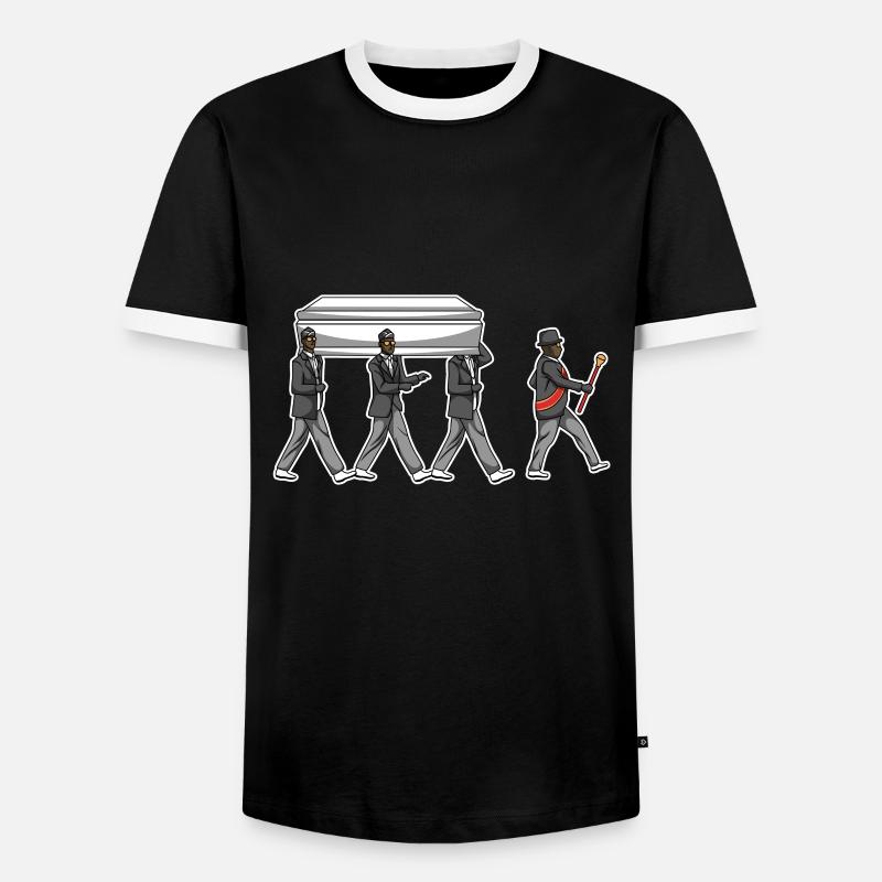 Coffin Pallbearers Dance Meme - Men's Ringer Shirt - black/white
