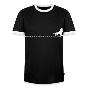 Wolf protection de la nature Prédateurs nature cadeau - T-shirt contrasté Homme - noir/blanc - Devant - AI Model Female 172 light (172cm) & AI Model Male 178 light (178cm)