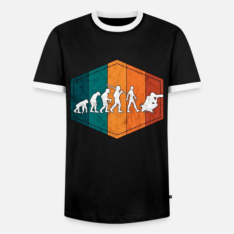 Fotograf Evolution Fotografie retro - Männer Kontrast-T-Shirt - Schwarz/Weiß