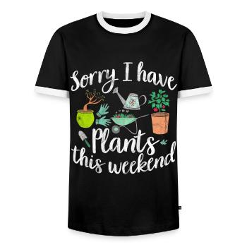 gardener - Men's Ringer Shirt - black/white - Front - AI Model Female 172 light (172cm) & AI Model Male 178 light (178cm)