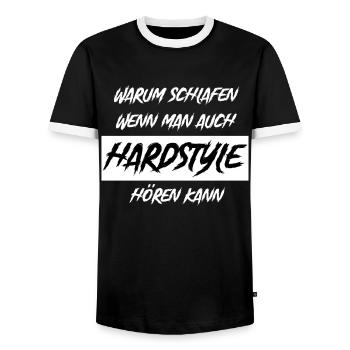Hardstyle Festival Musik Frenchcore Rave Geschenk - Männer Kontrast-T-Shirt - Schwarz/Weiß - Vorne - AI Model Female 172 light (172cm) & AI Model Male 178 light (178cm)