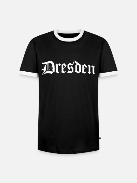Dresden - Stadt Dresden Dresdener - Männer Kontrast-T-Shirt - Schwarz/Weiß