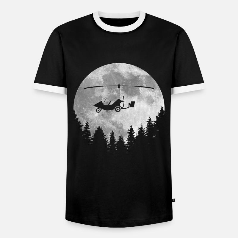 Tragschrauber - Männer Kontrast-T-Shirt - Schwarz/Weiß