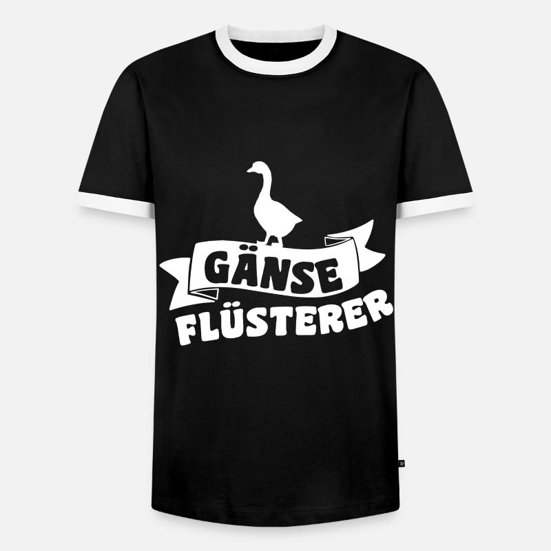 Gänse Flüsterer - Männer Kontrast-T-Shirt - Schwarz/Weiß