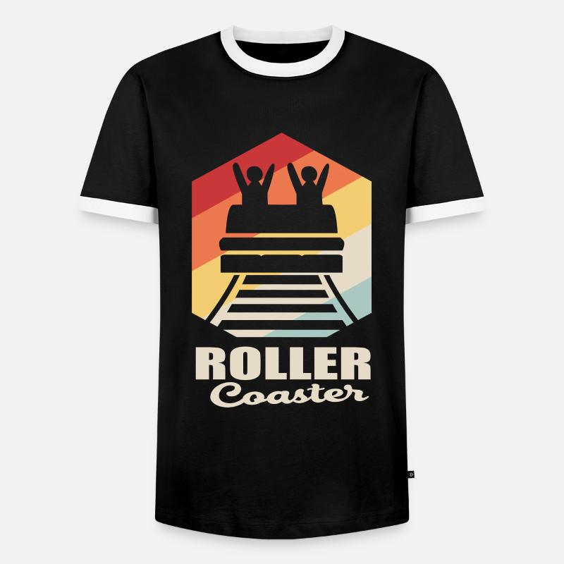 roller coaster - Men's Ringer Shirt - black/white