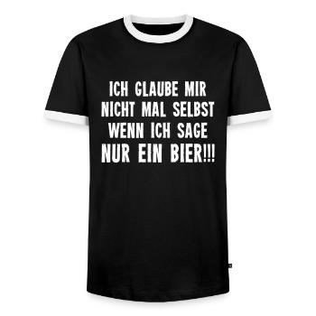 Bier Wein Malle Säufer ist böse Motto Mann Spruch - Männer Kontrast-T-Shirt - Schwarz/Weiß - Vorne - AI Model Female 172 light (172cm) & AI Model Male 178 light (178cm)