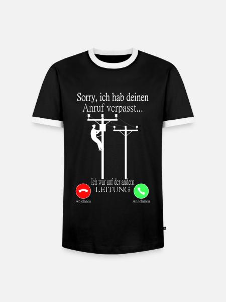 Elektriker anruf - Männer Kontrast-T-Shirt - Schwarz/Weiß