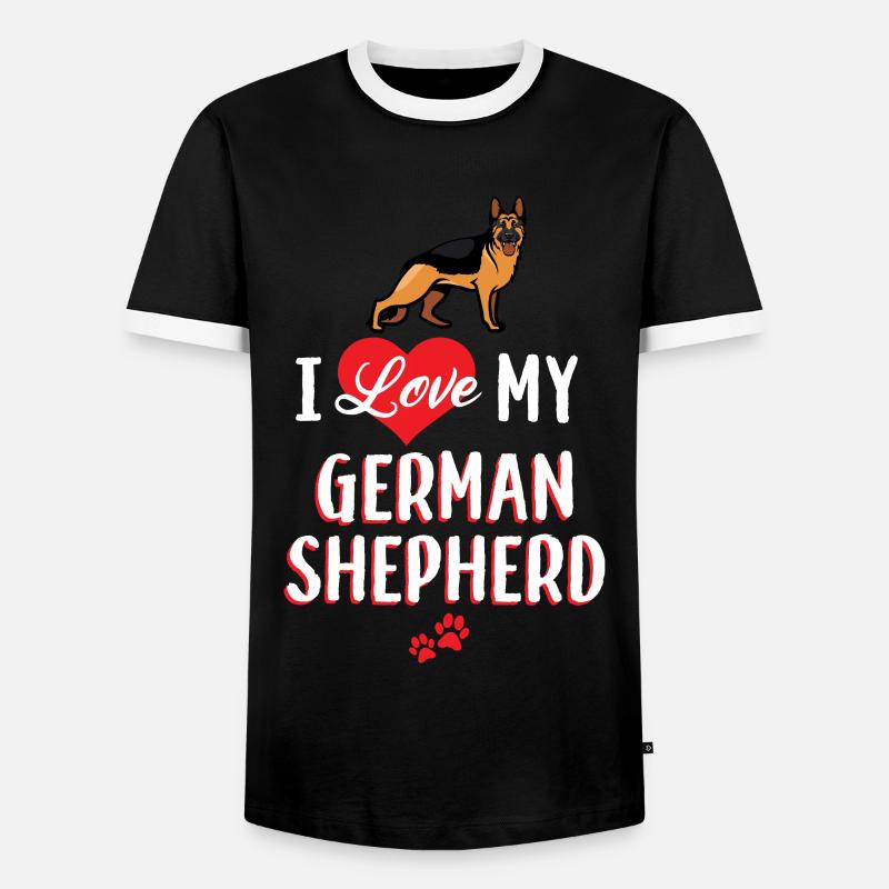 Deutscherschäferhund - Männer Kontrast-T-Shirt - Schwarz/Weiß