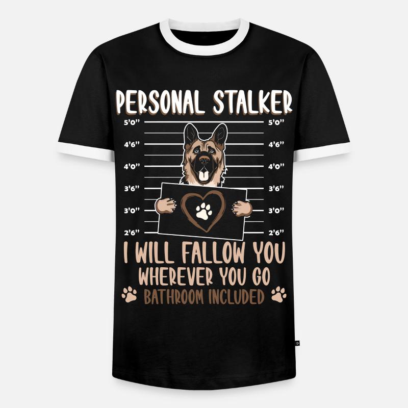 Deutscherschäferhund - Männer Kontrast-T-Shirt - Schwarz/Weiß
