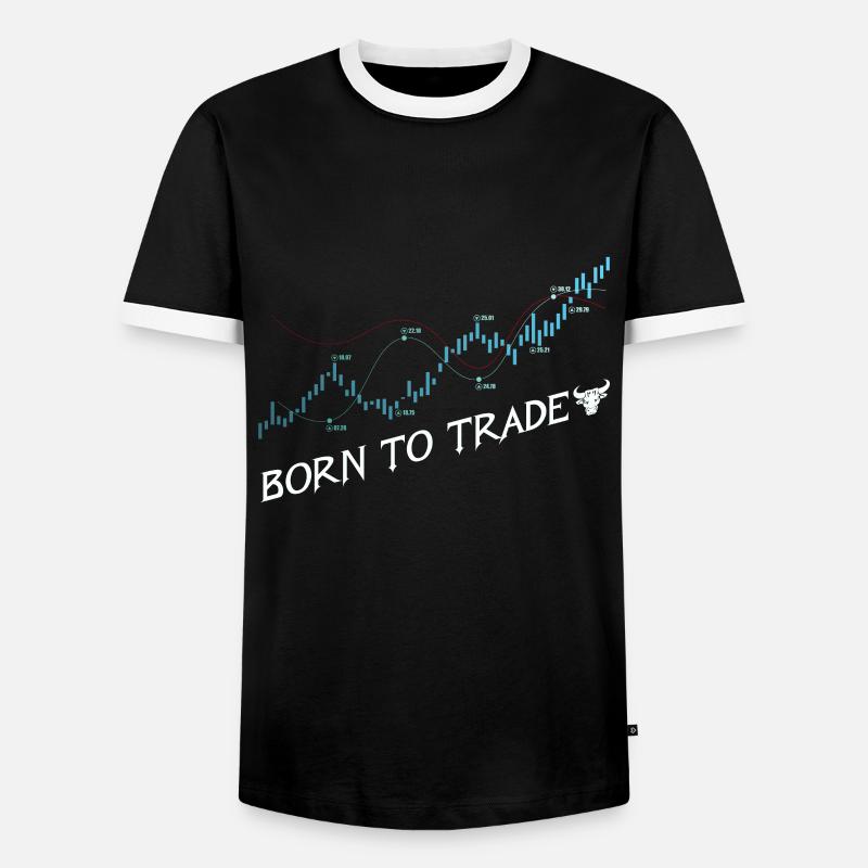 Trader - Männer Kontrast-T-Shirt - Schwarz/Weiß