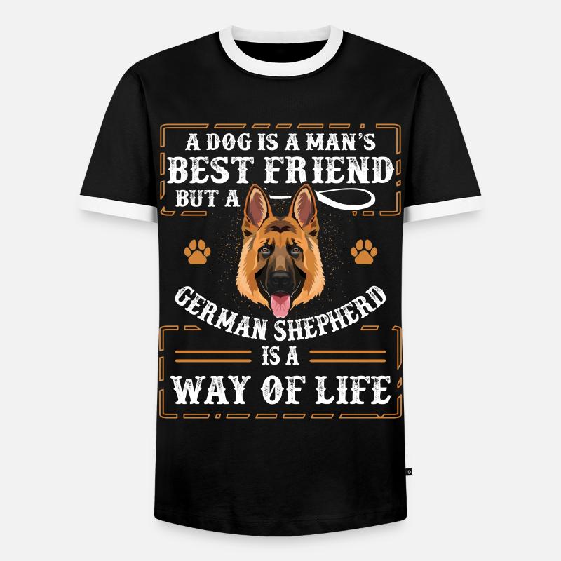 German shepherd dog - Men's Ringer Shirt - black/white