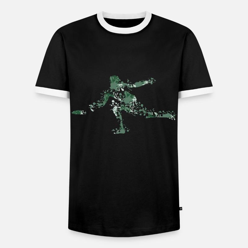 Frisbee - Men's Ringer Shirt - black/white