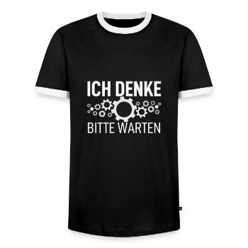Lustig - Männer Kontrast-T-Shirt - Schwarz/Weiß - Vorne - AI Model Female 172 light (172cm) & AI Model Male 178 light (178cm)