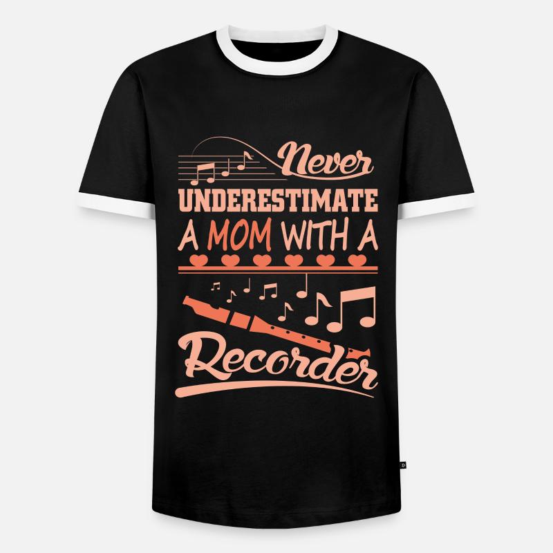Blockflöte Mutter - Männer Kontrast-T-Shirt - Schwarz/Weiß