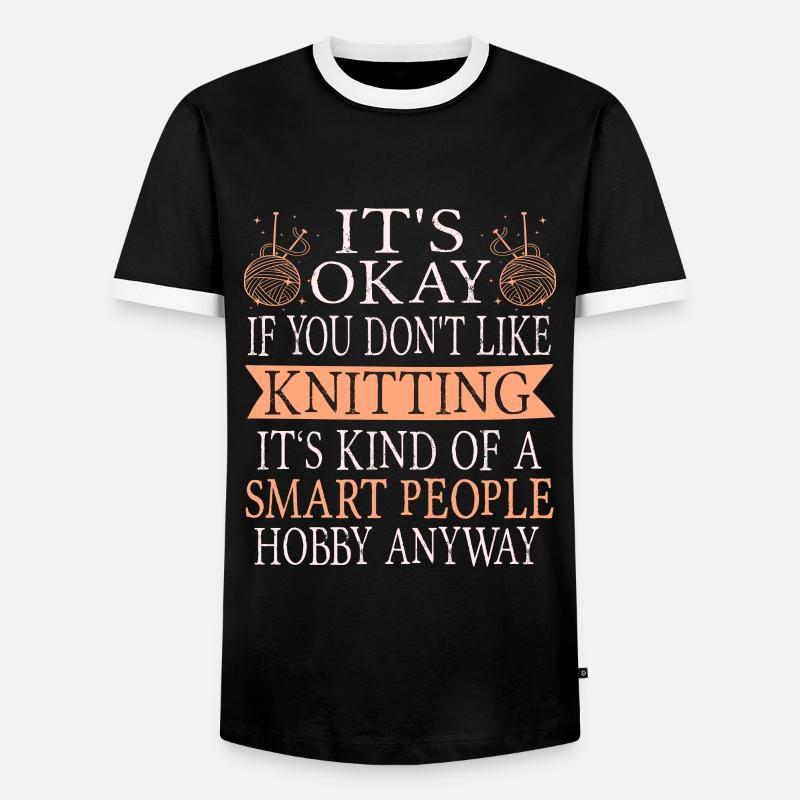 Knitting funny - Men's Ringer Shirt - black/white