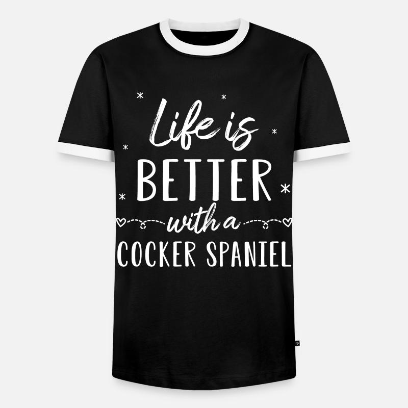 Cocker Spaniel - Männer Kontrast-T-Shirt - Schwarz/Weiß