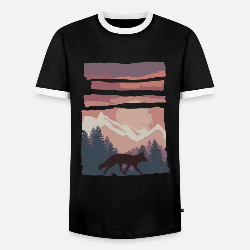 Fuchs Waldtier Geschenk - Männer Kontrast-T-Shirt - Schwarz/Weiß