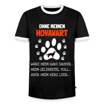 Ohne meinen Hovawart - Männer Kontrast-T-Shirt - Schwarz/Weiß - Vorne - AI Model Female 172 light (172cm) & AI Model Male 178 light (178cm)