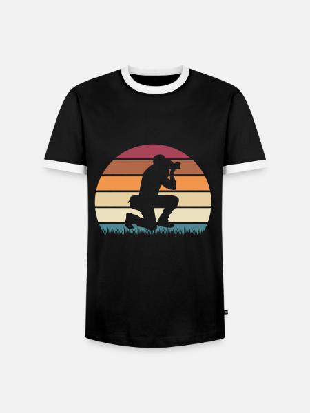 Fotograf Digitalkamera Fotoapparat Spiegelreflex - Männer Kontrast-T-Shirt - Schwarz/Weiß