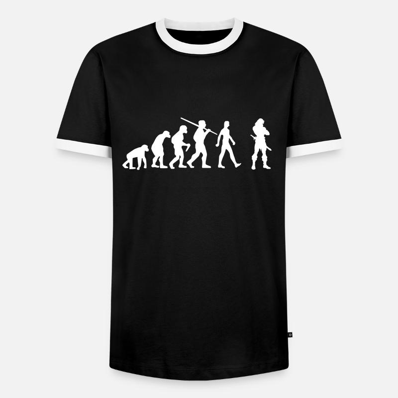 Barbar Evolution Barbar Warrior - Männer Kontrast-T-Shirt - Schwarz/Weiß
