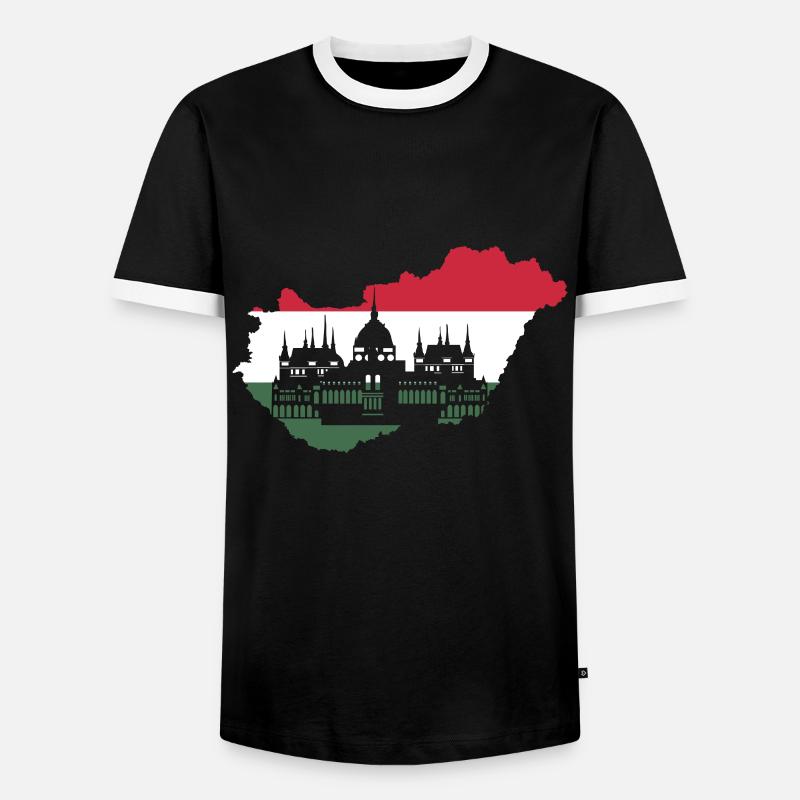 Ungarn Budapest - Männer Kontrast-T-Shirt - Schwarz/Weiß