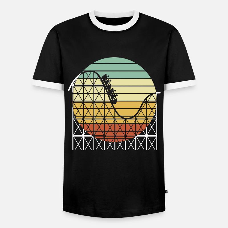 Roller coaster - Men's Ringer Shirt - black/white