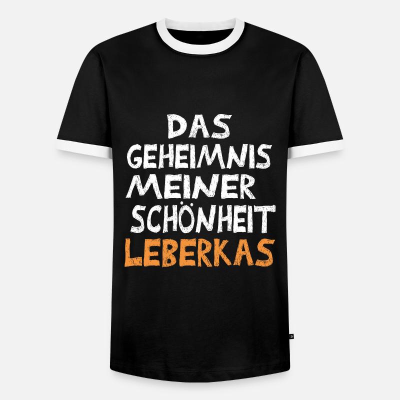 Leberkas - Männer Kontrast-T-Shirt - Schwarz/Weiß