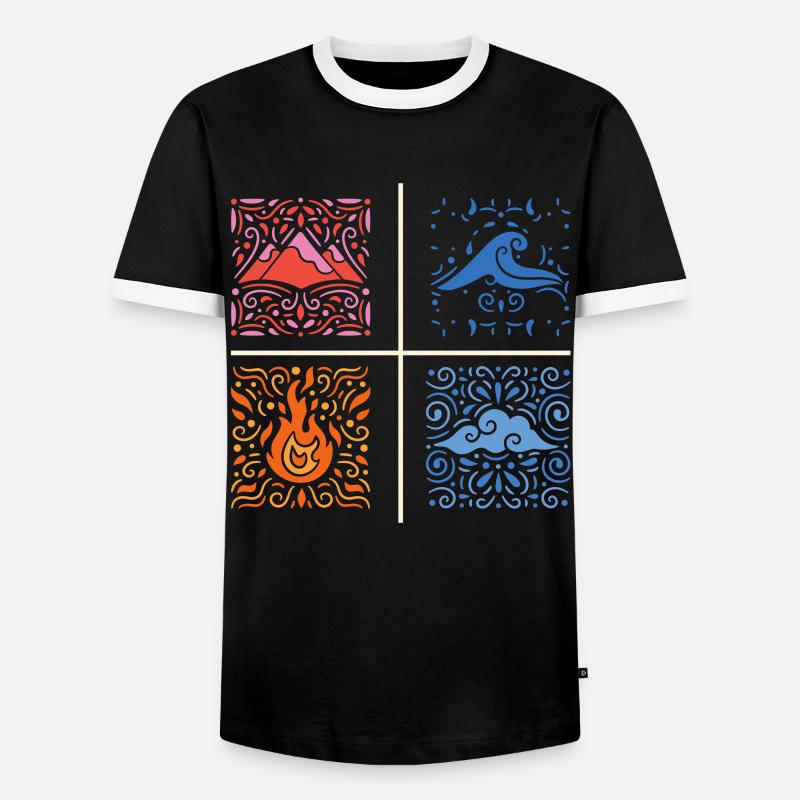 Four elements - Men's Ringer Shirt - black/white