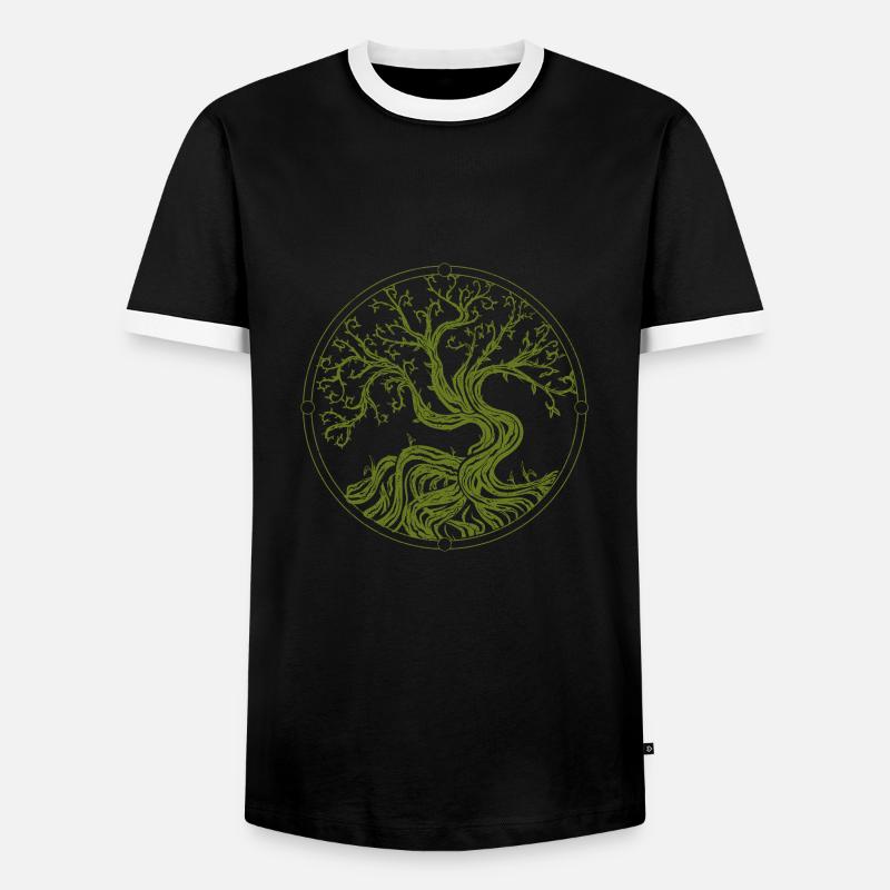 Tree - Men's Ringer Shirt - black/white