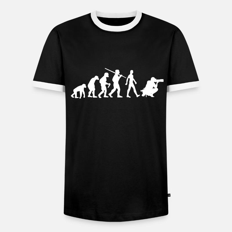 Fotograf Evolution Fotografie - Männer Kontrast-T-Shirt - Schwarz/Weiß