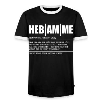 Hebamme - Männer Kontrast-T-Shirt - Schwarz/Weiß - Vorne - AI Model Female 172 light (172cm) & AI Model Male 178 light (178cm)