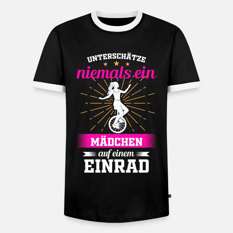 Lustige Mädchen Einrad Sprüche Geschenkidee - Männer Kontrast-T-Shirt - Schwarz/Weiß