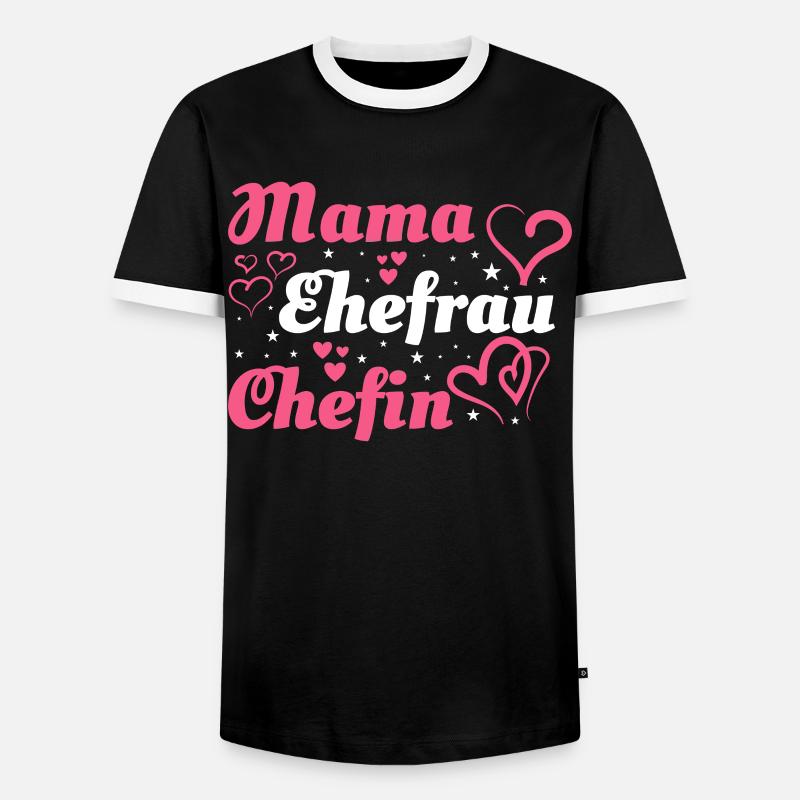 Mama Mutter Ehefrau Chefin - Männer Kontrast-T-Shirt - Schwarz/Weiß
