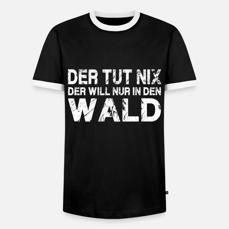 Der will in den wald - Männer Kontrast-T-Shirt - Schwarz/Weiß