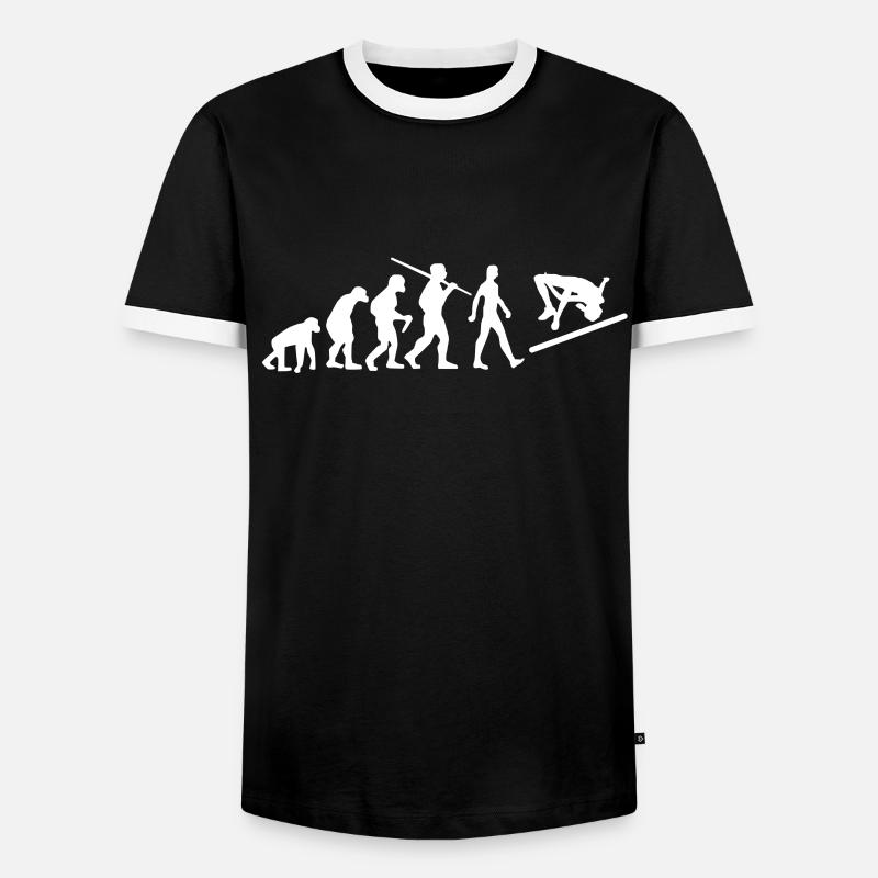Hochsprung Evolution Sprung - Männer Kontrast-T-Shirt - Schwarz/Weiß