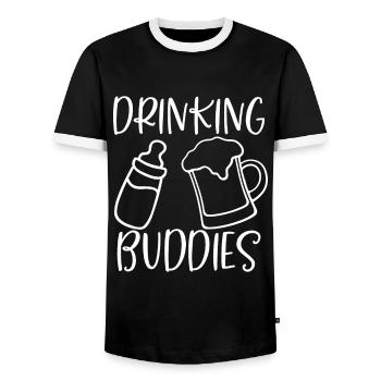 Vater Baby Geburt Bier Geschenkidee Eltern - Männer Kontrast-T-Shirt - Schwarz/Weiß - Vorne - AI Model Female 172 light (172cm) & AI Model Male 178 light (178cm)