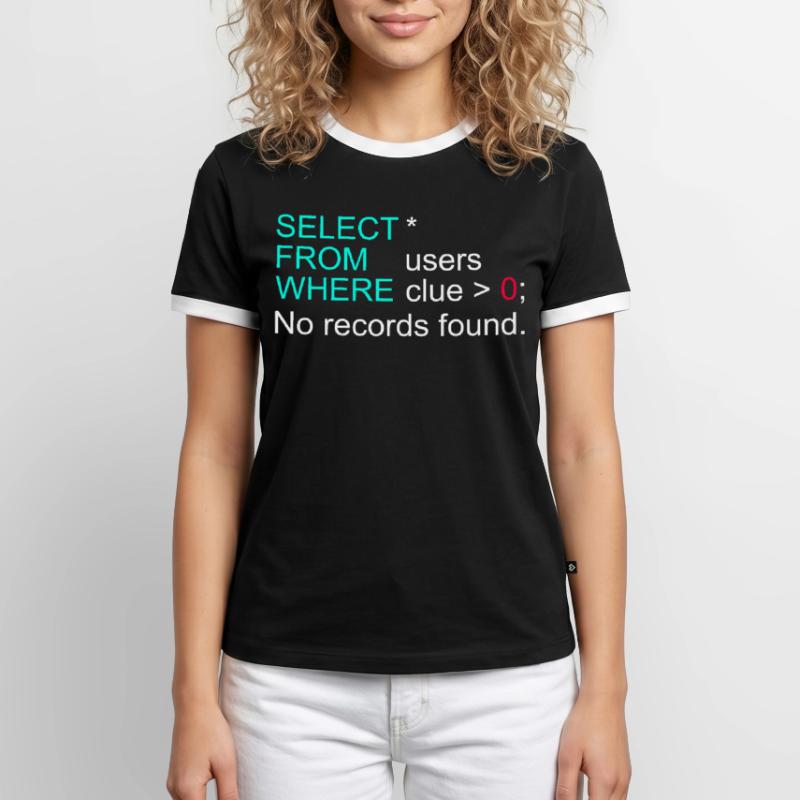 Données de base de données SQL Programmer Administration T-shirt contrasté Homme