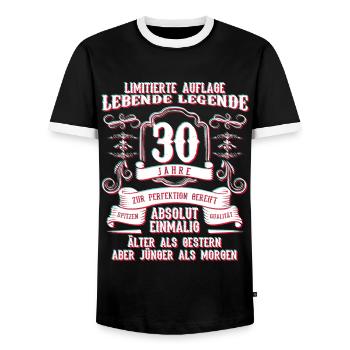 30 anniversaire drôle idée de cadeau - T-shirt contrasté Homme - noir/blanc - Devant - AI Model Female 172 light (172cm) & AI Model Male 178 light (178cm)