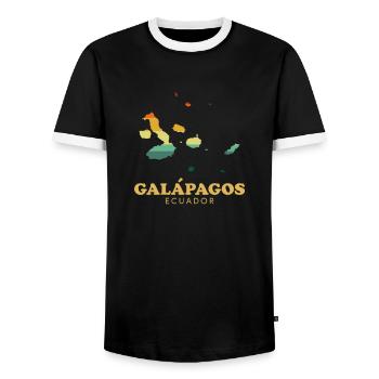 galapagos islands, galapago ecuador - Men's Ringer Shirt - black/white - Front - AI Model Female 172 light (172cm) & AI Model Male 178 light (178cm)