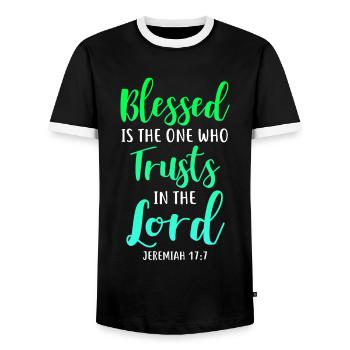 Foi, Liebe espérance religion Jésus Noël - T-shirt contrasté Homme - noir/blanc - Devant - AI Model Female 172 light (172cm) & AI Model Male 178 light (178cm)