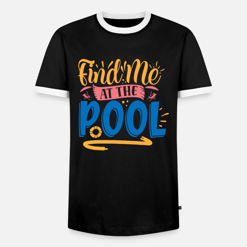 Bin am Pool - Männer Kontrast-T-Shirt - Schwarz/Weiß