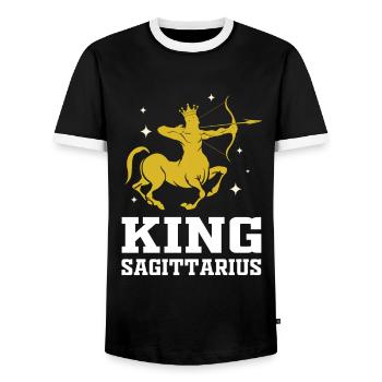 Tireurs Signes du zodiaque - T-shirt contrasté Homme - noir/blanc - Devant - AI Model Female 172 light (172cm) & AI Model Male 178 light (178cm)