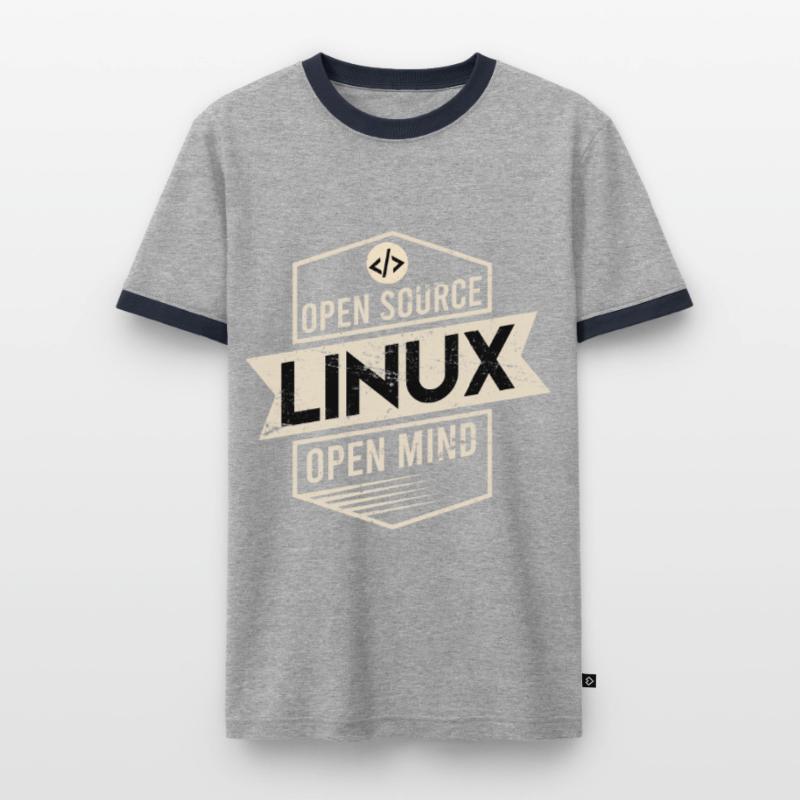 Open Source Open Mind Linux Betriebssystem Männer Kontrast-T-Shirt